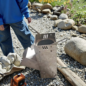 Fornello Rocket Portatile Pieghevole in Acciaio Inox per Campeggio, Escursionismo e Barbecue a <span class=keywords><strong>Legna</strong></span> - Product Image 6