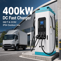 Station de recharge DC ultra-rapide 400 kW pour véhicules électriques commerciaux, refroidie par liquide, double connecteur CCS2 GBT pour camions électriques lourds et flotte de bus, compatible OCPP