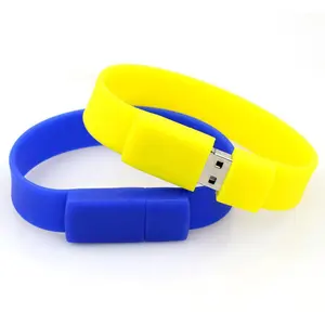 Colorful Custom Logo Pvc Silicone Rubber Memoria Usb Bracelet Wrist Band 1Gb 4Gb 16Gb 64Gb 128Gb Pen Drive With Usb Flash Drive