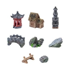 Figurines miniatures vintage en résine, maisons et tours, ornements artisanaux pour jardins féériques, aquariums et maisons de poupées – Vente chaude - Product Image 5