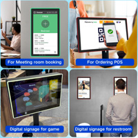 Tablette POE 21.5 pouces avec écran tactile NFC LED Edge Light RK3576S 4 + 32GB Système de réservation de réunion Support mural pour usage professionnel
