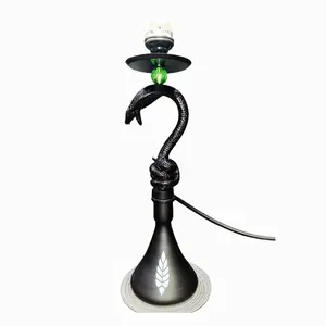 High Quality Huka Chicha Sheesha Large Aluminum Alloy Resin Snake Shisha Hookah Set with Single Hose Hookah