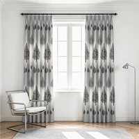 Rideaux floraux d'une élégance artisanale traditionnelle en polyester léger et lisse pour une raffinement intérieur moderne