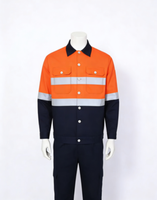 Ensemble de vêtements de travail en coton haute visibilité 200 g/m², chemise à manches longues et pantalon, uniforme de sécurité réfléchissant, norme australienne, construction, exploitation minière