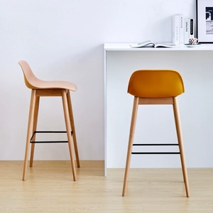 Chaise de bar moderne en PP et bois, idéale pour cuisine, bar à domicile et hôtel – Offre spéciale - Product Image 5