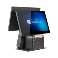 Terminal de point de vente à double écran avec imprimante thermique intégrée de 80 mm, POS Windows Android pour la vente au détail