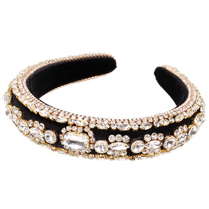 Diadema Hua Liyu con Cristales de Imitación, Banda Negra para Mujer, Accesorio para el Cabello Artístico Retro - Product Image 5