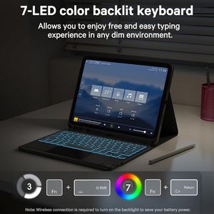 Funda con Teclado Inalámbrico para iPad 11.ª Generación 2025 A16 y 10.ª Generación 2022, Tableta de 10.9 Pulgadas, Teclado con Panel Táctil Retroiluminado - Product Image 2