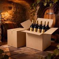 Boîte d'expédition de vin ondulée antichoc portable avec design de séparateur personnalisé à paillettes pour le transport et l'exportation de bouteilles en verre