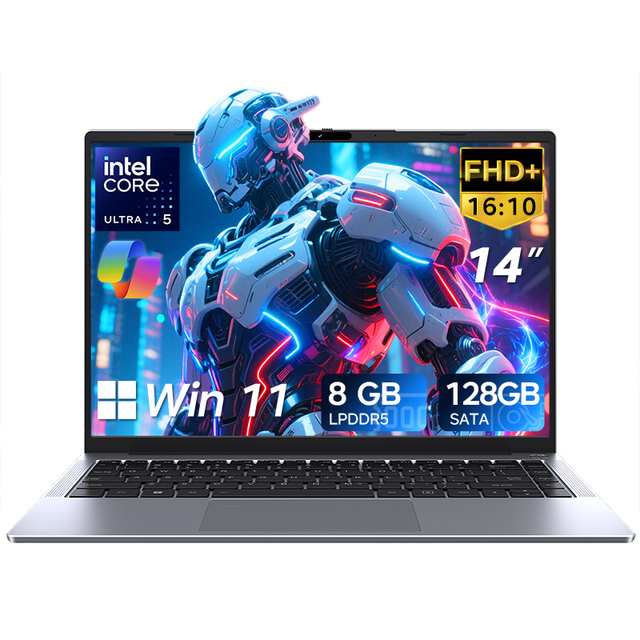 AI Office 14 Inch Business Laptop Intel Core Ultra 5 115u 8GB Ram 128GB SSD Windows 11 2k HD Ips Education Learn