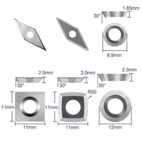 Plaquettes de couteaux réversibles en carbure de tungstène 14*14*2 pour dégauchisseuse-raboteuse, têtes de coupe spirales, lames carrées et rectangulaires