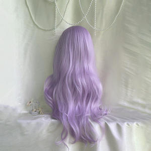 Perruque en dentelle pour femme Taro Face, longue et bouclée, violet Taro, dentelle transparente 13x6, ligne de cheveux naturelle, perruque complète - Product Image 5