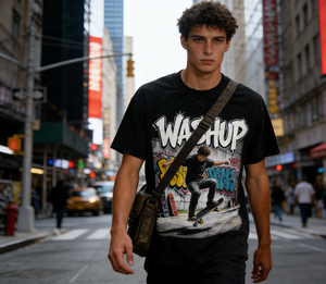 Magliette Personalizzate Kornit DTG, Produzione OEM, Design Skateboard, Abbigliamento all'Ingrosso, 100% Cotone - Product Image 1