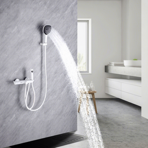 <span class=keywords><strong>Kit</strong></span> <span class=keywords><strong>de</strong></span> Mitigeur <span class=keywords><strong>de</strong></span> Douche et Baignoire Blanc à Trois Fonctions Oire avec Douchette à Main en Laiton pour Usage Hôtelier - Product Image 1