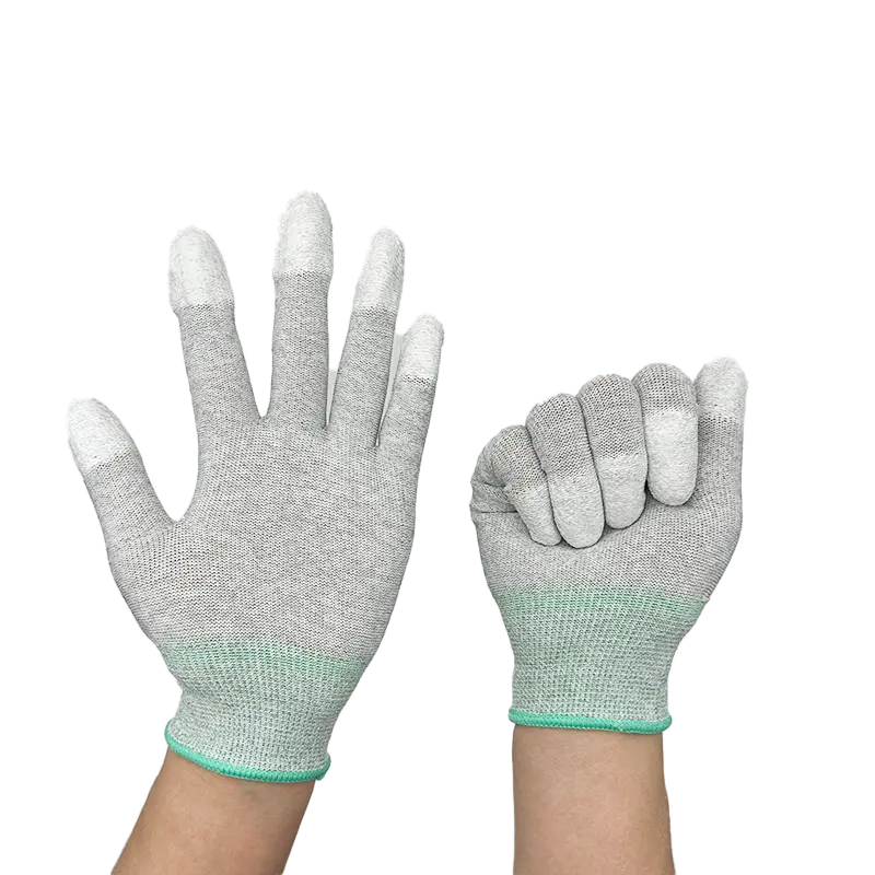ESD eldiven karbon Fiber PU parmak esd en uygun eldiven