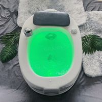 Bain de pieds pour salon de beauté Massage en acrylique avec lumière de surf Bol de pédicure Bassin de massage pour spa des pieds avec trou de drainage