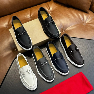 Zapatos de vestir de cuero genuino de alta calidad para hombre, mocasines casuales <span class=keywords><strong>con</strong></span> punta redonda, suela de goma antideslizante, ligeros, modelo Latitude. - Product Image 2