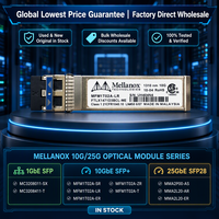 Transceiver Optik Mellanox MMA2P00-AS 25G SFP28 25GbE SR 850nm 100m MMF Duplex LC VCSEL untuk ConnectX-4 ConnectX-5 NIC