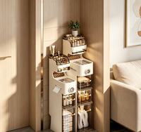 Armoire de rangement multifonctionnelle pour petite salle de bain avec tiroirs, porte-papier toilette, armoire verticale pour salle de bain