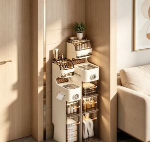 Armoire de rangement multifonctionnelle pour petite salle de bain <span class=keywords><strong>avec</strong></span> tiroirs, porte-papier toilette, armoire verticale pour salle de bain - Product Image 2