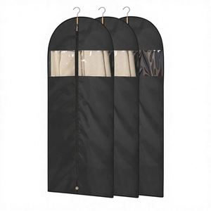Foldable Non Woven Clothes Dust <b>Cover</b> Hanging Dress Coat Garment Suit Bag With Zipper Custom Logo Available - Product Image 1