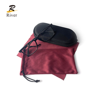 Haute qualité 230g microfibre lunettes de soleil pochette cordon fermeture doux réutilisable en relief Logo lunettes sac