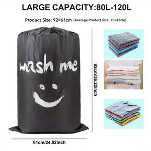 Sacs à linge en nylon personnalisables avec logo, extra grands, pour vêtements sales, lavables en machine - Product Image 3