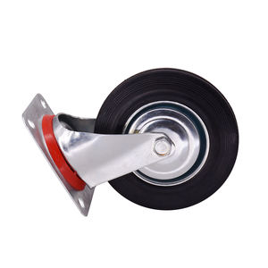 Schwarzes M10mm Bolzen-Rollenrad aus Gummi, 75x23, Tragkraft 50kg, Schraubbefestigung - Product Image 4