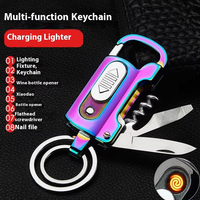 Recharge USB personnalisée avec éclairage ouvre-bouteille tournevis pour lime à ongles porte-clés multifonction allume-cigare électronique
