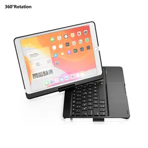 2022 wireless BT keyboard case with 360 rotation function built-in touch pad for iPad10.2 and 10.5 inch