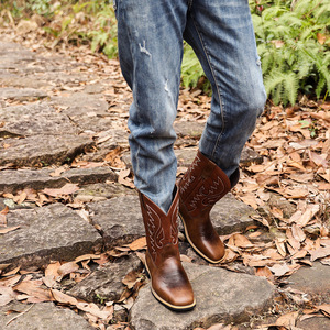 <span class=keywords><strong>Stivali</strong></span> da cowboy western ricamati con punta larga, modello retrò, confezionati in busta con cerniera YT 8802 (senza scatola) - Product Image 2