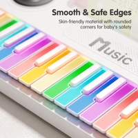 Alat Musik Piano Elektronik 37 Tuts Pelangi Mainan Anak-anak Keyboard Piano Digital dengan Lampu Led Pendidikan Dini untuk Pemula