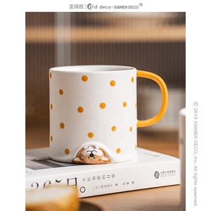 Taza de cerámica de <span class=keywords><strong>Shiba</strong></span> Inu, creativa, pintados a mano con dibujos animados, tridimensional - Product Image 6