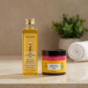 Auravedic Bridal Face Glow Enhancer with Turmeric Oil Lightening & Dark Spot Reducing Benefits 100ml + 100g for All <b>Skin</b> Types - Product Image 2