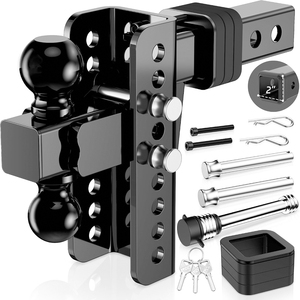 Enganche de <span class=keywords><strong>Remolque</strong></span> Ajustable AMBITION, Compatible con Receptor de 2 Pulgadas, 20000 LBS GTW, con Soportes de <span class=keywords><strong>Bola</strong></span> de 2 y 2-5/16 Pulgadas, Enganche de <span class=keywords><strong>Remolque</strong></span> de Alta Resistencia - Product Image 1