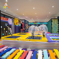 Équipement de terrain de jeux intérieur clé en main : aire de jeux souple, toboggan multiple, piscine à balles, manège, jeux au sol LED, parcours d'aventure - Direct Usine