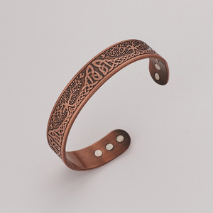 European Fashion Plant Tree Pattern <b>Copper</b> Alloy Cuff <b>Bracelet</b> Unisex Jewelry Bronze Tone Retro Punk Style - Product Image 3