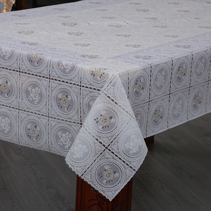 Mới đến màu xanh hoa mẫu đơn in Khăn trải bàn PVC ren bảng bìa cho đám cưới - Product Image 4