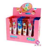 Nouveau design de stylo dentifrice saveur chocolat et fruits en forme de chocolat à presser confiture bonbons chocolat liquide sucré coloré