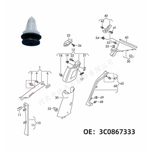 Volkswagen Column Decorative Panel <b>Clips</b> 3C0867333 4A0867276B Steel Fasteners for Repair Replacement - Product Image 3