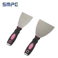 Offre Spéciale Production en Usine De Haute Qualité Peinture En Plastique Couteau À Mastic Avec Poignée En Caoutchouc En Acier Inoxydable Grattoir