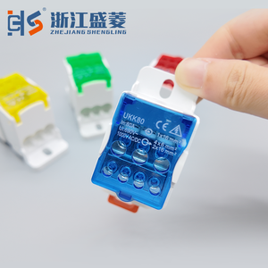 Conectores de Fios Elétricos UKK 80A Universais Unipolares para Distribuição de Energia em Caixa de Junção Terminal de Trilho Din - Product Image 3