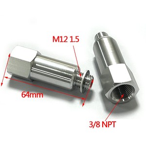 อะแดปเตอร์เซ็นเซอร์วัดอุณหภูมิน้ำหล่อเย็นแบบยาว M12x1.5 3/8 NPT สำหรับเปลี่ยนเครื่องยนต์ LS รุ่นใหม่ ขนาด 64 มม. ทำจากอะลูมิเนียม/สแตนเลส ติดตั้งแบบยึดติดโดยตรง - Product Image 2
