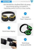 Casques de disco silencieux INDA RF998B 3 canaux de haute qualité, équipement audio pour fête silencieuse, transmetteur de casque HiFi