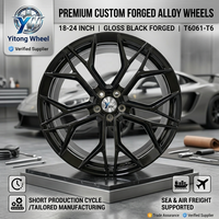 Rines de Aleación de Aluminio Forjado Personalizados de 18-24 Pulgadas en Negro Brillante para Zeekr 009 001 7X BMW Mercedes Porsche Macan Taycan Geely
