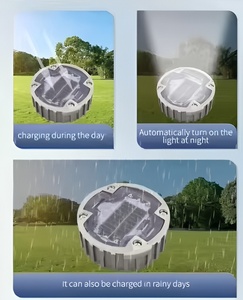 Borne <span class=keywords><strong>de</strong></span> signalisation routière <span class=keywords><strong>solaire</strong></span> synchronisée Bluetooth, marqueur routier LED en alliage d'aluminium, yeux <span class=keywords><strong>de</strong></span> chat clignotants sans fil à fréquence commune pour la sécurité routière - Product Image 4