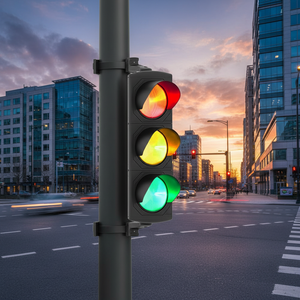 Feu de signalisation solaire LED 3MT20L 200 mm avec ampoule jaune de 300 mm 12 V indice IP65 composé d'aluminium, de PC et de matériaux plastiques - Product Image 3