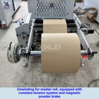 Machine de fabrication de sacs en papier à fond pointu entièrement automatique à grande vitesse pour l'emballage de pain et de snacks, pour rouleaux de papier alimentaire Kraft, modèle 260