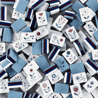 Set Mahjong Akrilik Mewah Modern Amerika 160pcs Ubin Mahjong Motif Laut Tahan Air Awet untuk Dewasa