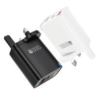 Chargeur rapide USB 100W QC3.0 avec prise UK, charge rapide USB Type C PD 100W, adaptateur de voyage USB-C pour téléphone portable
